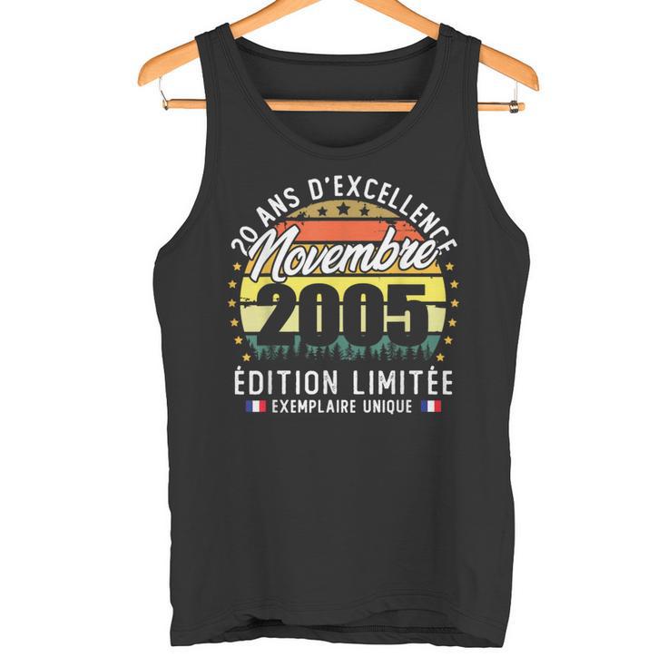 T-Shirt Anniversaire "Né En Août 2005" - Cadeau 20 Ans Pour Homme/Femme, Coupe Classique, Léger - Personnalisable