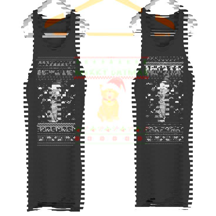 Weihnachten Mitüßer Katze Frohe Weihnachten Merry Catmas Tank Top