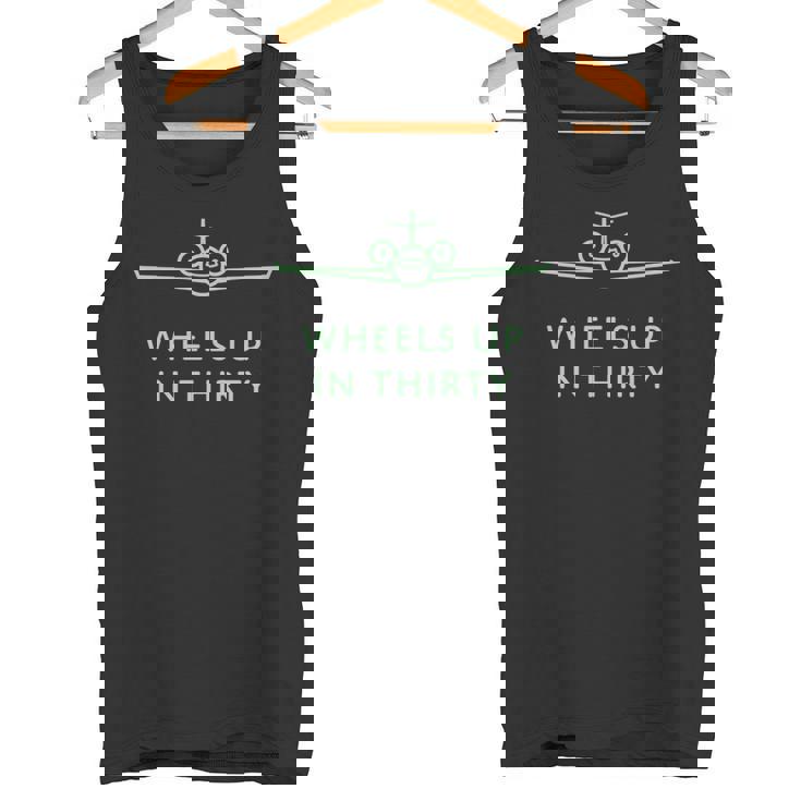 Wheels Up In Thirty プライベートジェット用語 長袖tシャツ タンクトップ