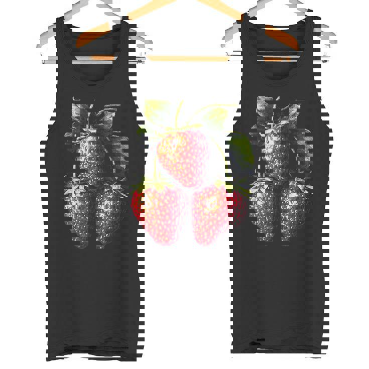 いちご フルーツモチーフ カラフル イラスト イチゴ タンクトップ