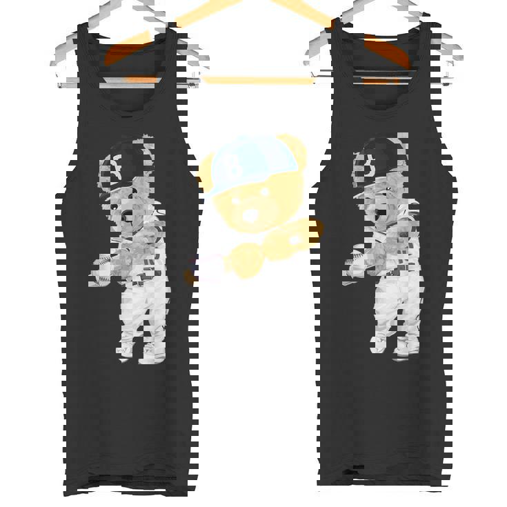 かわいいテディベア野球ヒッター。 タンクトップ