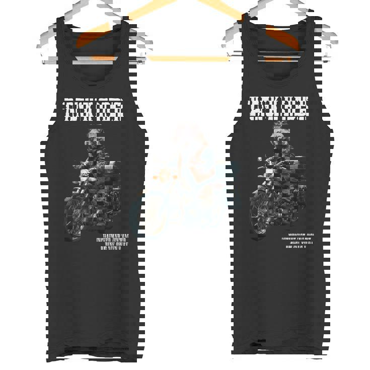 たぬきライダー バイク ビンテージ かっこいいタヌキ 狸 おもしろ 日本 動物 ユニーク オートバイ 乗り物 タンクトップ