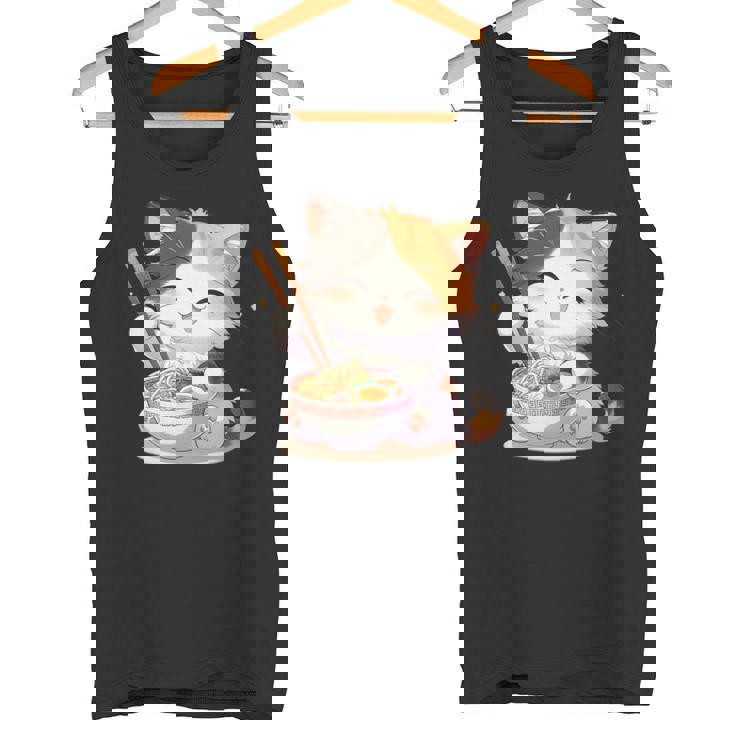 わがまま猫 ねこ ラーメン好き かわいい おもしろ マンガ 長袖tシャツ タンクトップ