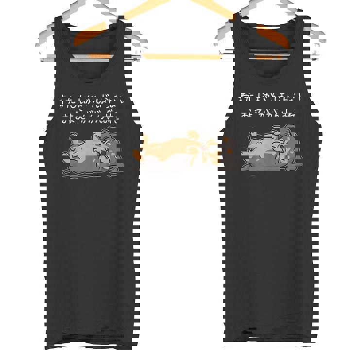 わたしはがんばらない おまえががんばれ ダックスフンド 犬 おもしろ 怠け者 ネタ ギャグ メンズ タンクトップ