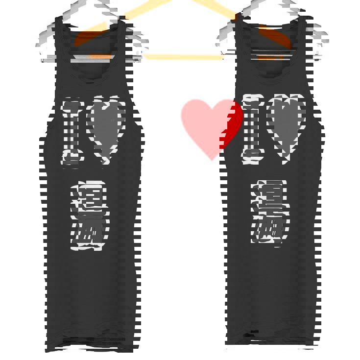 アイラブ・湯【変なデザイン屋さん】温泉 お風呂 銭湯 お土産 旅行 ハート スタッフ メッセージ・面白い デザイン タンクトップ