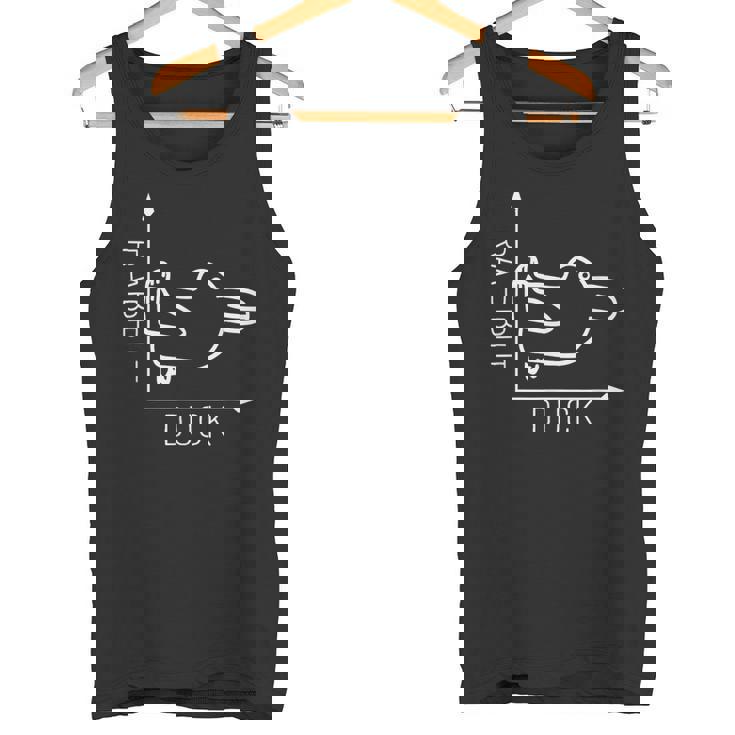 ウィトゲンシュタインのウサギのアヒル 前から後ろへの光のイリュージョン タンクトップ