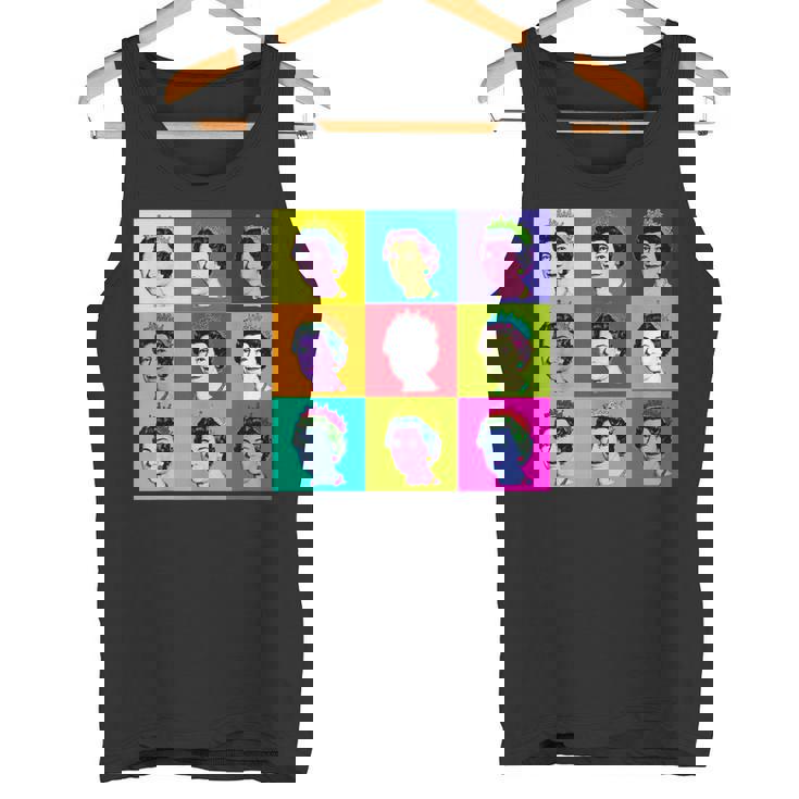 エリザベス 9 正方形タイル ポップアート イギリスの女王 タンクトップ