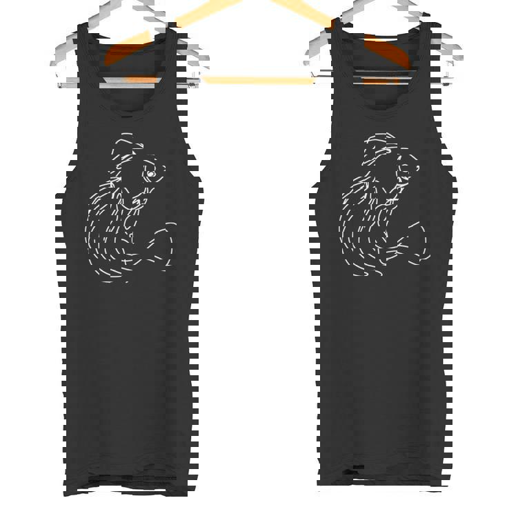 エレガントなラインアート 金魚 ミニマリスト 魚の描画 長袖tシャツ タンクトップ