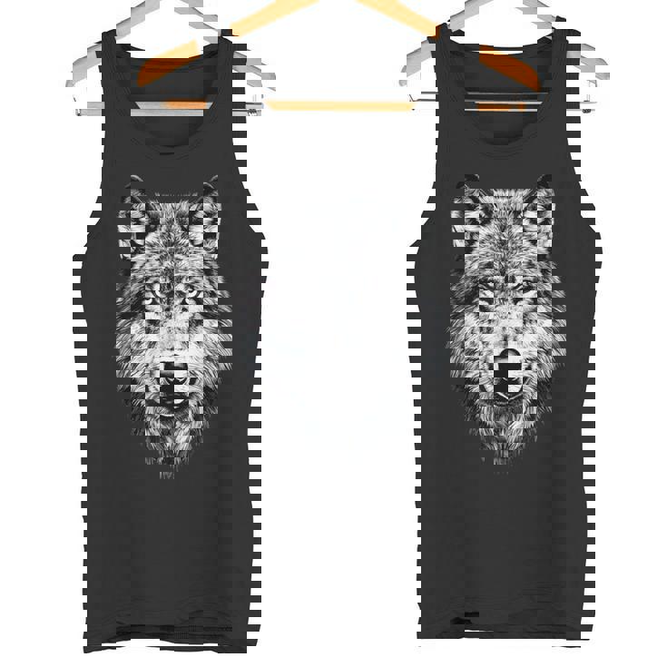 オオカミのモチーフ オオカミが大好き オオカミの群れ オオカミの犬 野生のオオカミ タンクトップ