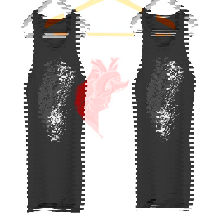 オートバイ エンジン バイカー アンチバレンタインデー 面白いグラフィック タンクトップ