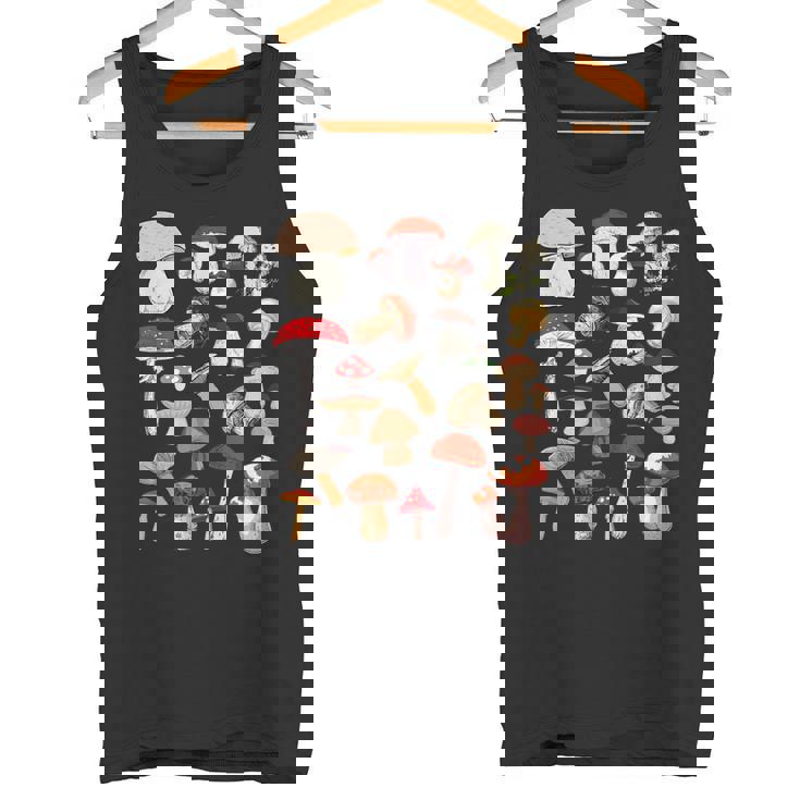 キッズ キノコ コラージュ 菌類 タンクトップ