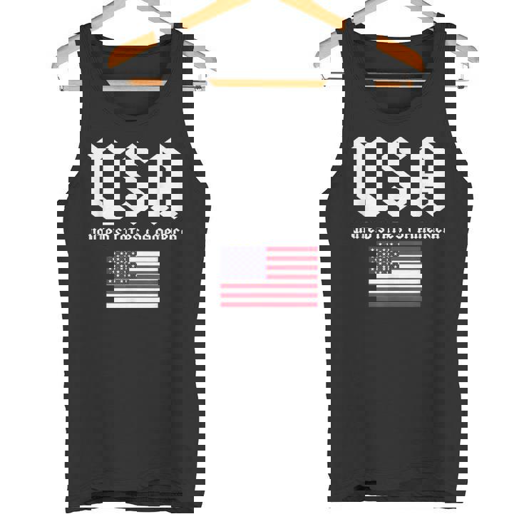 クールなアメリカ国旗グレートーンのイラストグラフィックデザイン。 タンクトップ