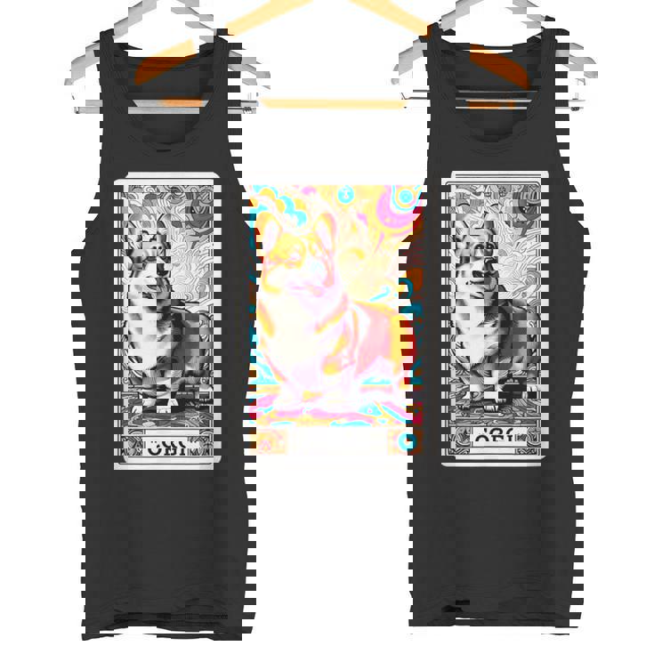 コーギー 面白いtシャツ 犬 タロット カード かわいい メンズ 子供 おもしろ 服 グッズ ネタ わんこ タンクトップ