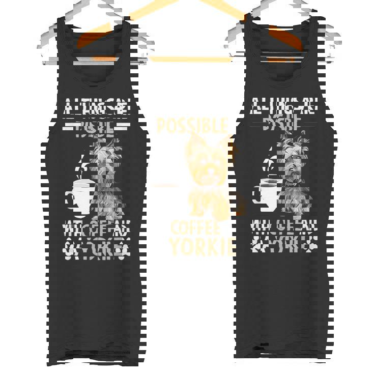 コーヒーとヨーキー ヨークシャー テリアでできるすべてのこと タンクトップ
