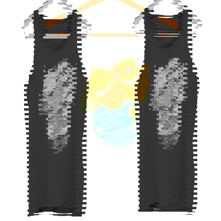 ゴッホ ひまわり&星月夜ポケット 美的アート タンクトップ