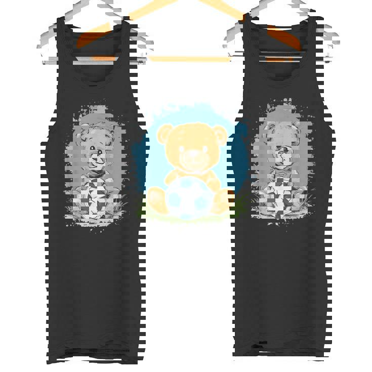 サッカーボール付きのかわいいテディベア タンクトップ