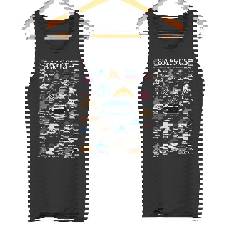 サメの種類 面白いサメの顔 サメの恋人 キッズ 先生 長袖tシャツ タンクトップ