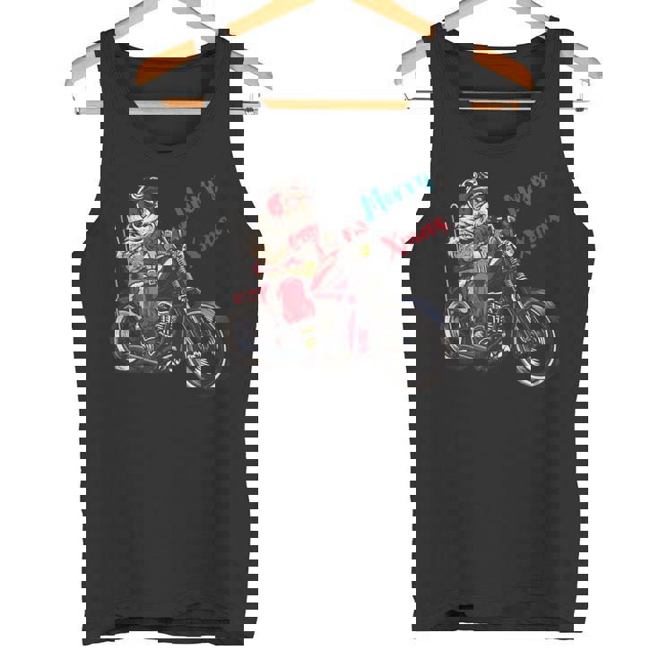 サンタクロース 面白い バイク イラスト メリー クリスマス パロディ イラスト タンクトップ