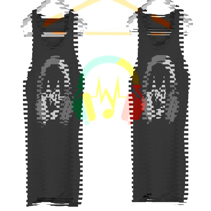 ジャマイカの国旗の色のデザインでレゲエの雰囲気を表現 タンクトップ