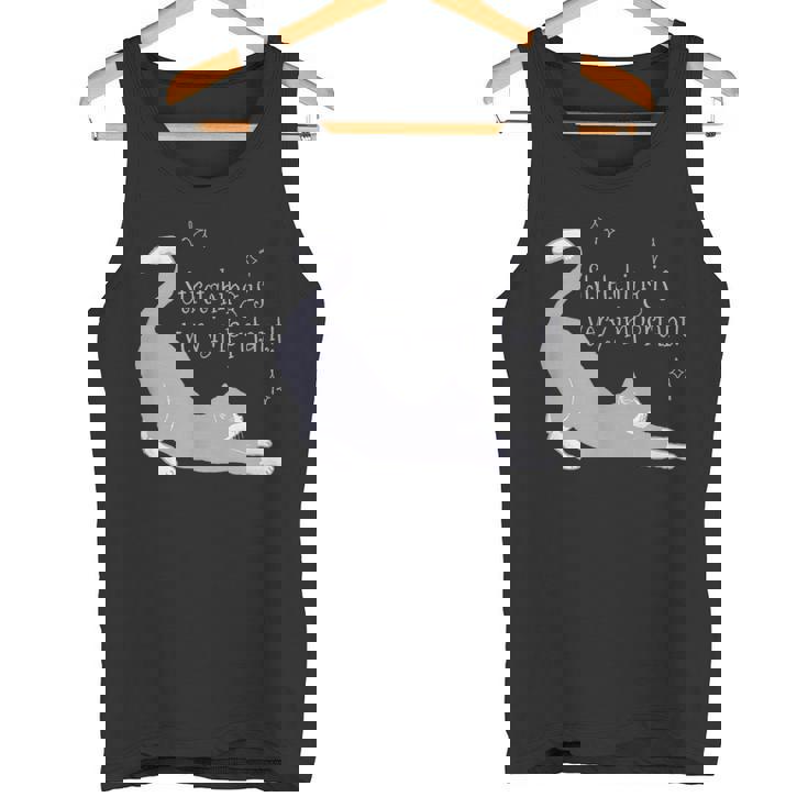 ストレッチは大事！ 猫 ネコ 愛猫 伸び 柔軟 ハチワレ 靴下猫 シンプル かわいい 癒やし メンズ レディース キッズ タンクトップ