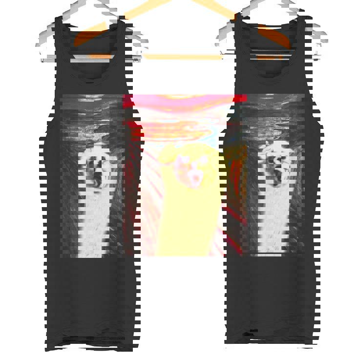 トイプードル 面白いtシャツ 犬 ムンクの叫び かわいい メンズ 子供 おもしろ 服 グッズ ネタ わんこ タンクトップ