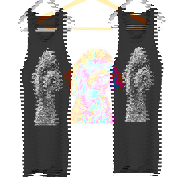 トイプードル愛好家デザイン ポップアート 面白いトイプードル 犬 長袖tシャツ タンクトップ