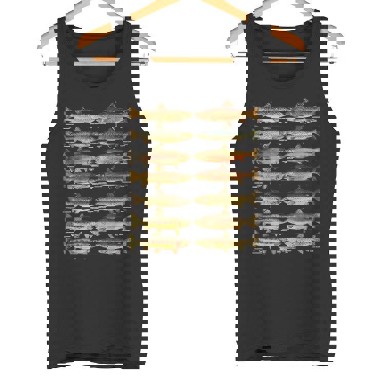 トラウト魚種種釣りギフト タンクトップ