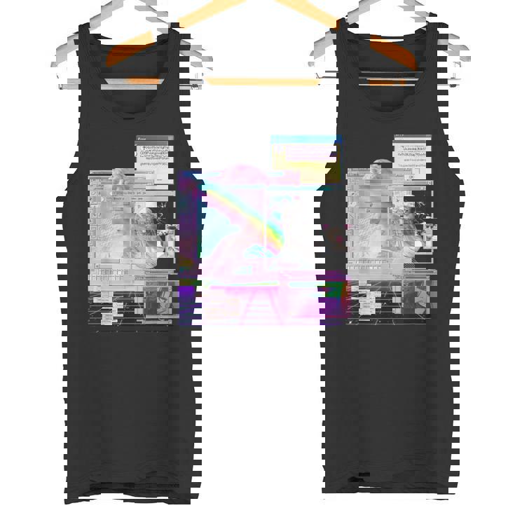 トリッピーサイバー美的ヴェイパーウェイヴインターネットクラシックアート タンクトップ