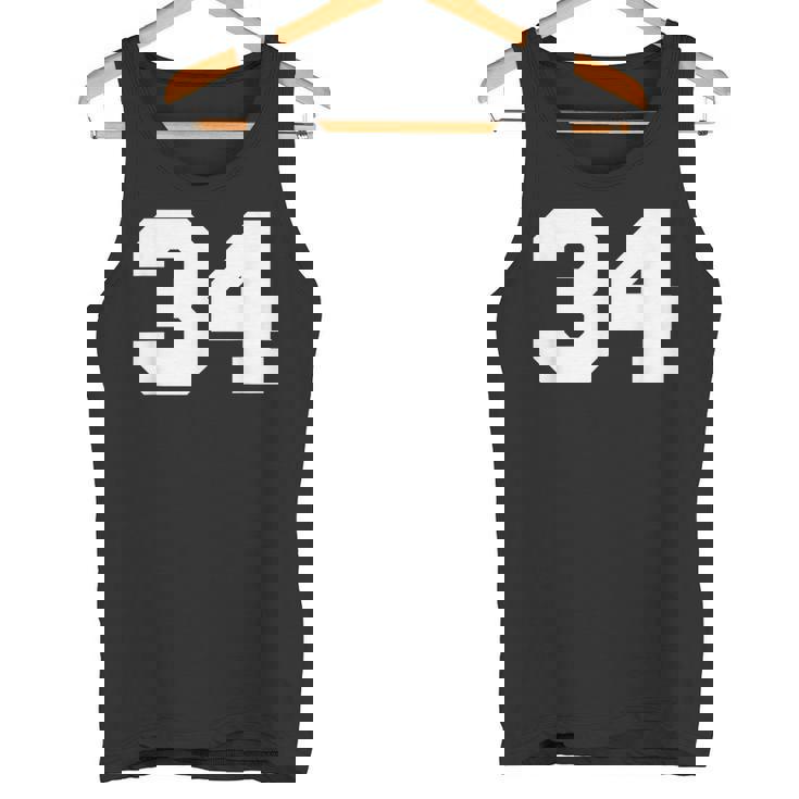 ナンバー34 スポーツジャージプレーヤー 34 ファン フロントプリント ヴァーシティ タンクトップ