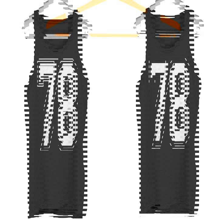 ナンバー78 バーシティスタイル ボールド スポーツ 誕生日 ジャージ タンクトップ