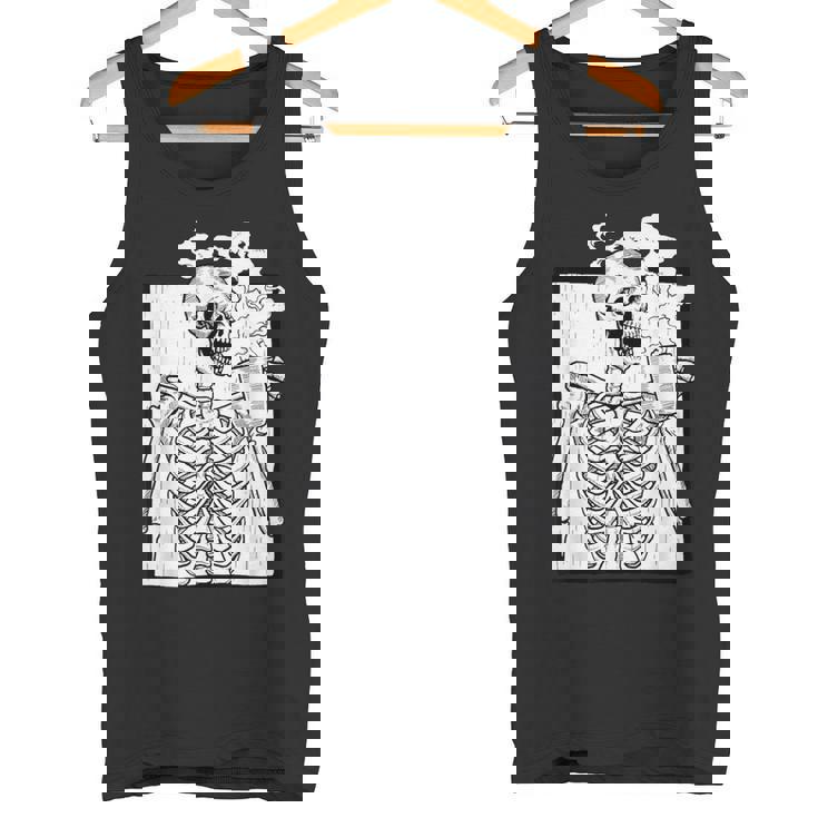 ハロウィーン コーヒー ドリンク スケルトン コーヒースカル タンクトップ