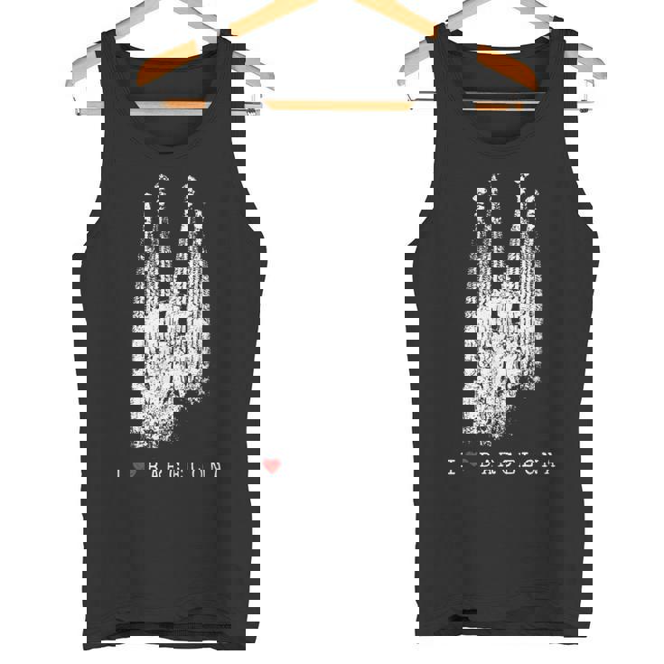 バルセロナ サグラダファミリア ヴィンテージ スパニッシュ I Love Barcelona タンクトップ