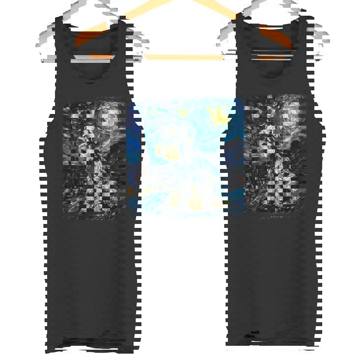 バン・ゴッホ 星月夜ミニチュア・シュナウザー 長袖tシャツ タンクトップ