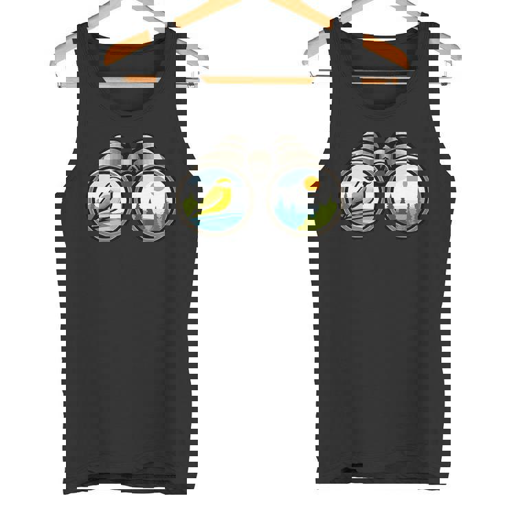 バードウォッチング双眼鏡デザイン タンクトップ