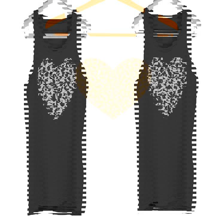 ヒョウ柄ハートソフトベージュ タンクトップ