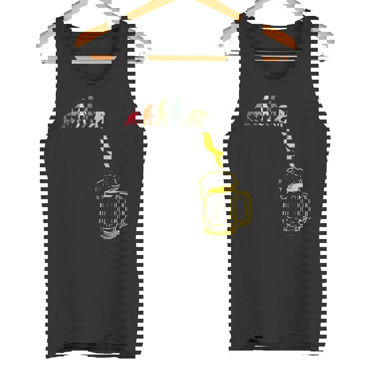 ビール 酒 面白いtシャツ 人類の進化 飲み おもしろ 飲み会 のんべえ メンズ ネタ 服 タンクトップ