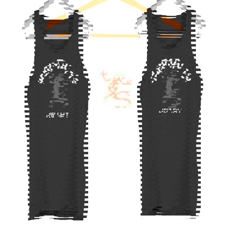 ピクセル アニマルズ アカハライモリ Japanese Fire Belly Newt 白フォント タンクトップ