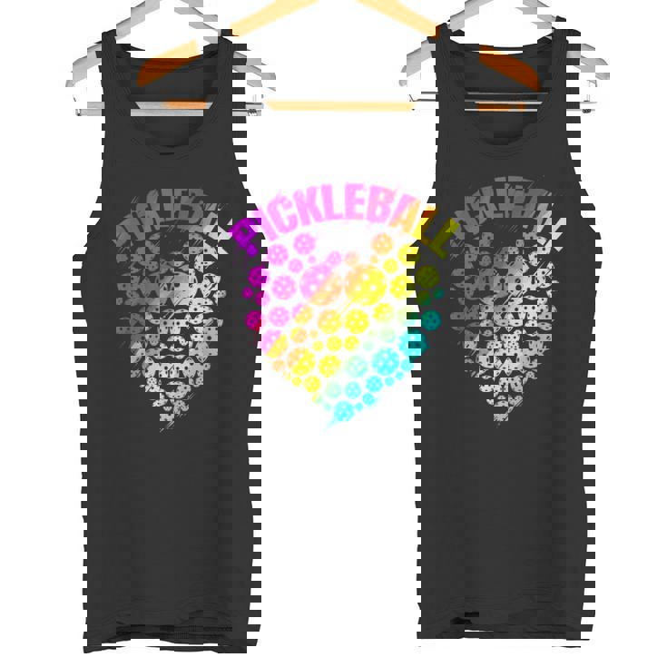 ピックルボール ハート カラフル ラブ ピックルボール タンクトップ