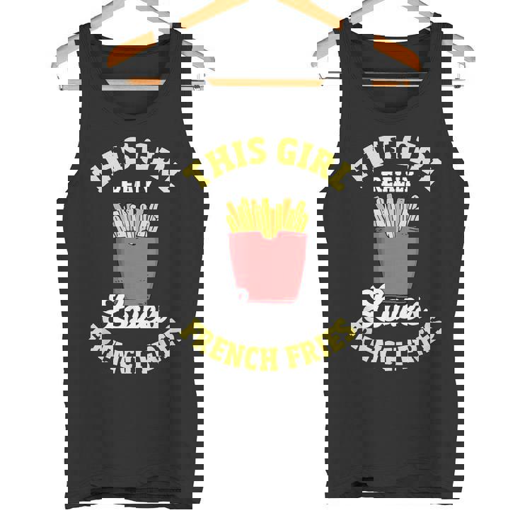 フライドポテト この子は本当にフライドポテトが好きなんだ フライドポテト タンクトップ