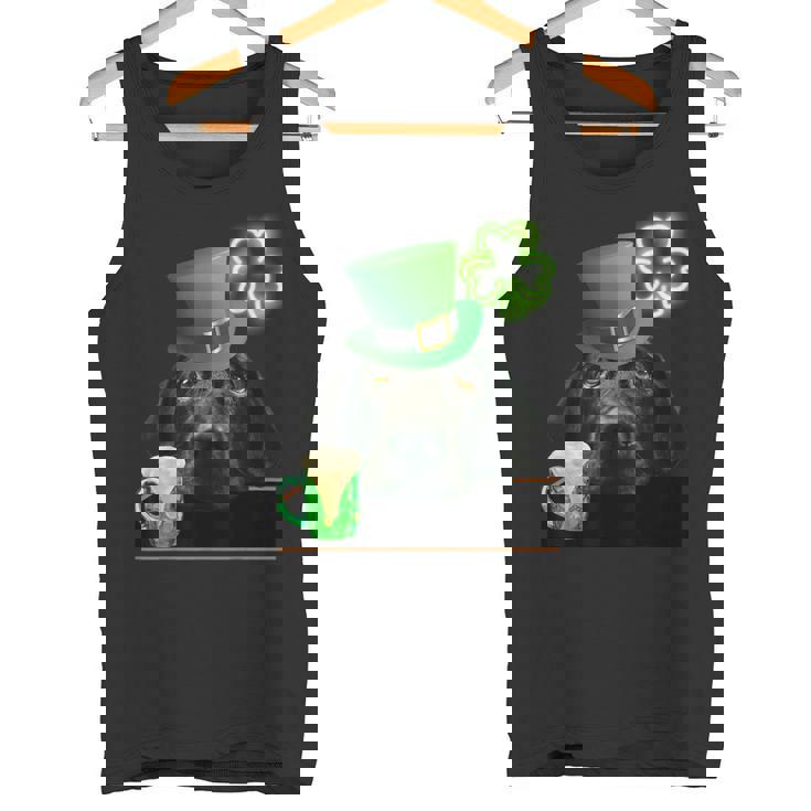 ブラックラボシャツ シャムロック アイリッシュドッグ 絵 聖パトリックス タンクトップ