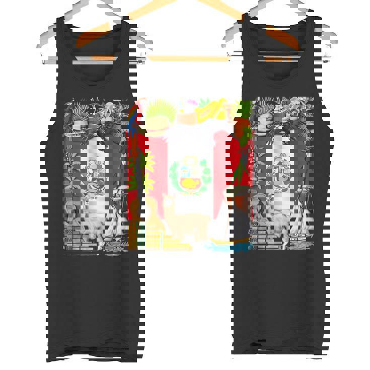 ペルー ペルー国旗 ペルーのルーツ ペルーの遺産 誇り高きペルー人 ペルーの誇り タンクトップ