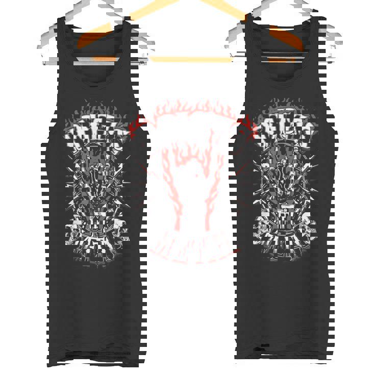 メタルフィンガーギフト ヘビーウルトラハードロック 嘔吐 ユーモア タンクトップ