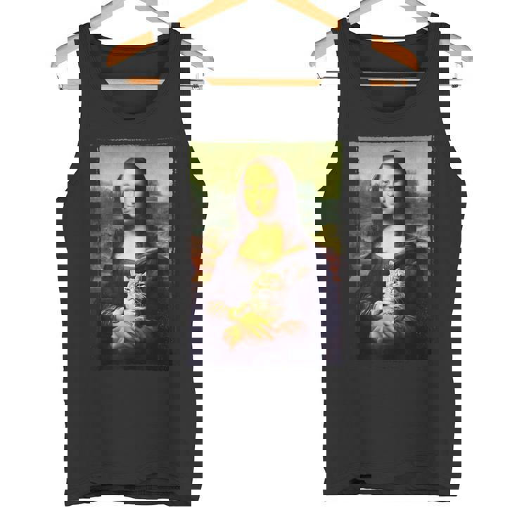 モナリザ と 猫 美術 教師 絵画 と 猫 恋人 タンクトップ