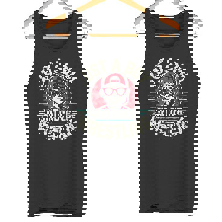 レスリングが大好きな少年 少年&キッズ レスラー タンクトップ