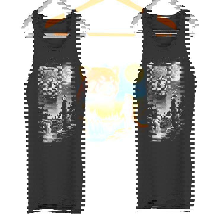 レッサーパンダ ハウリング トゥ ザ ムーン ミーム おもしろ 90年代 レッサーパンダ タンクトップ