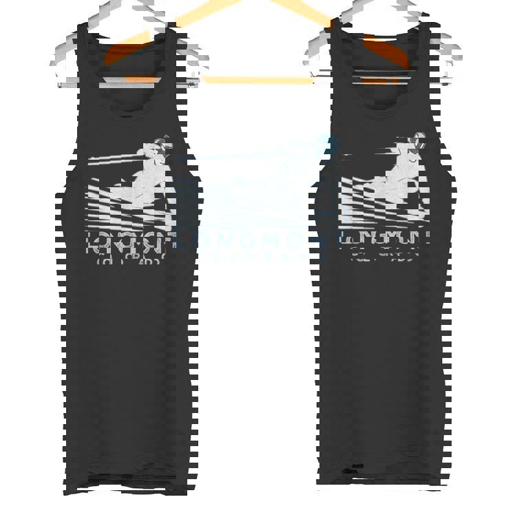 レトロ スキー ロングモント コロラドイラスト ヴィンテージ スノー スキー タンクトップ