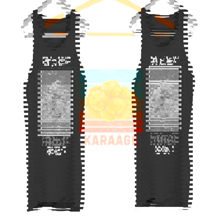 レトロ 食べる 寝る からあげ リピート ヴィンテージ からあげ フード好き タンクトップ