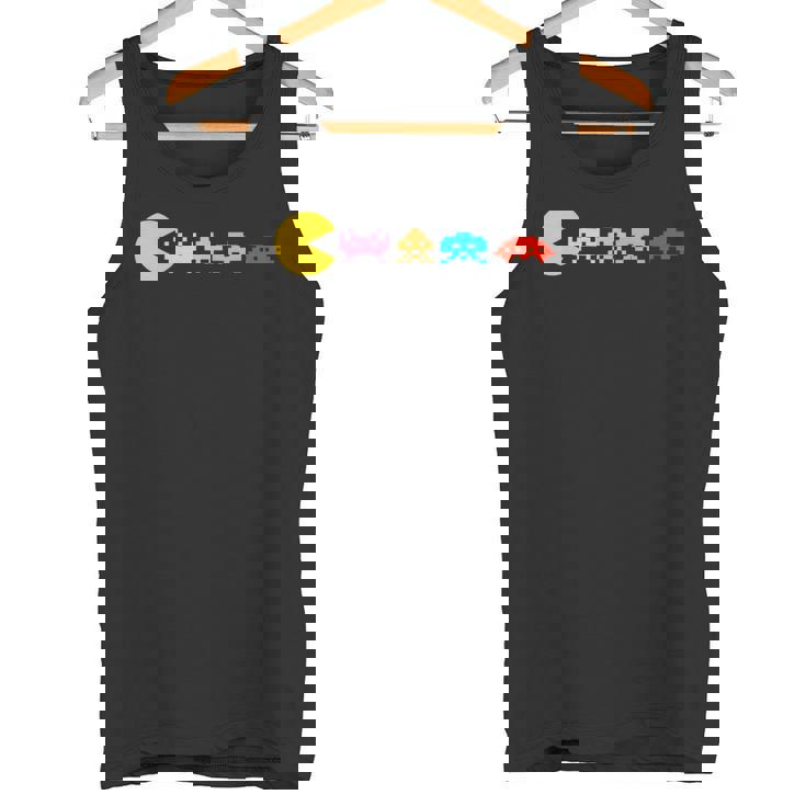 レトロヴィンテージ80年代アーケードゲームインベーダーマッシュアップ タンクトップ