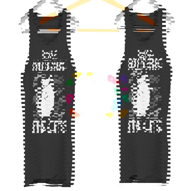 ロッククライミングホールズ クライマー キュート I Love ボルダリングと猫 タンクトップ