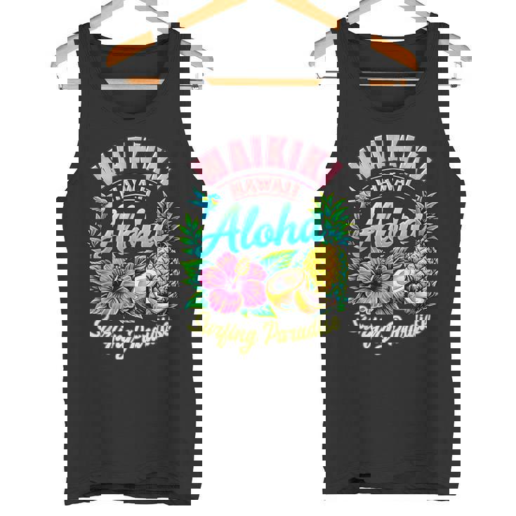 ワイキキ ハワイ アロハ サーフィン パラダイス ハイビスカス パイナップル タンクトップ